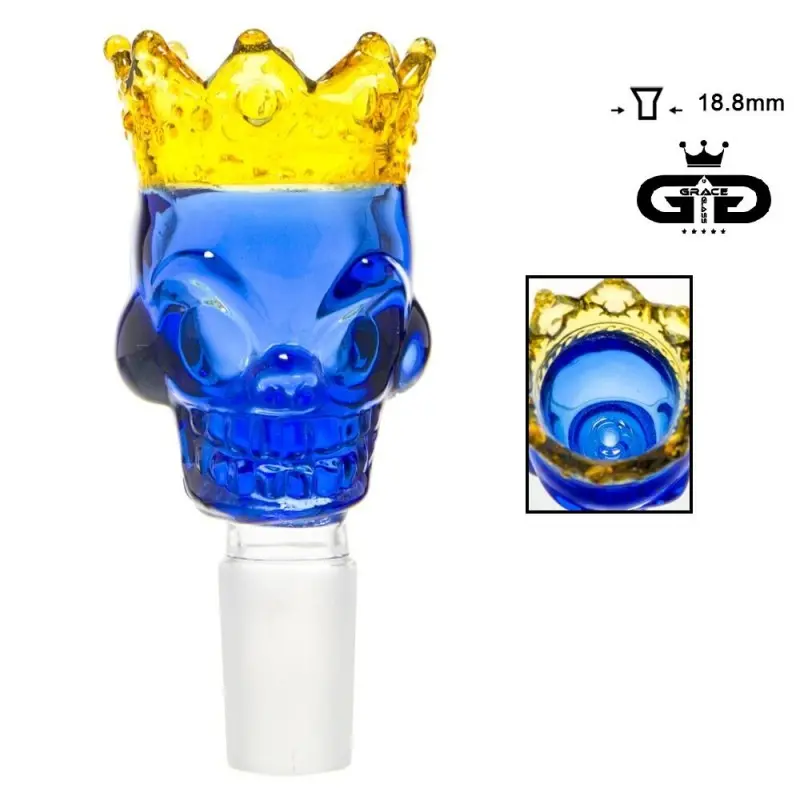 Cybuch Grace Glass Skull King - Niebieski / 18,8 mm