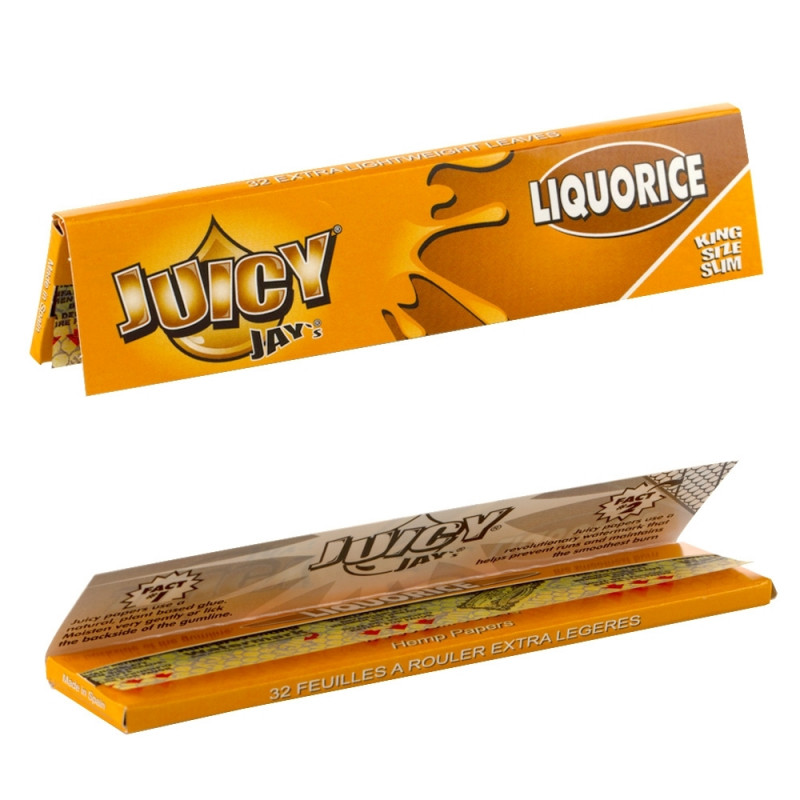 Bibułki Juicy Jay's Liquorice King Size Slim - Lukrecja