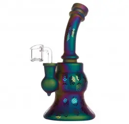 Bongo do DAB/WAX Amsterdam Bent Neck Opalescent Feathers Limited Edition 20 cm / 4 mm