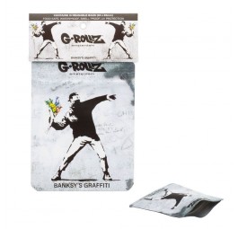 Woreczek Strunowy G-Rollz Banksy's Flower Thrower nieprzepuszczający zapachu - 65 x 85 mm