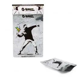 Woreczek Strunowy G-Rollz Banksy's Flower Thrower nieprzepuszczający zapachu - 100 x 150 mm