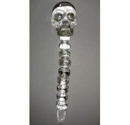 Daber szklany CLOVER SKULL do olejku 12 cm TR