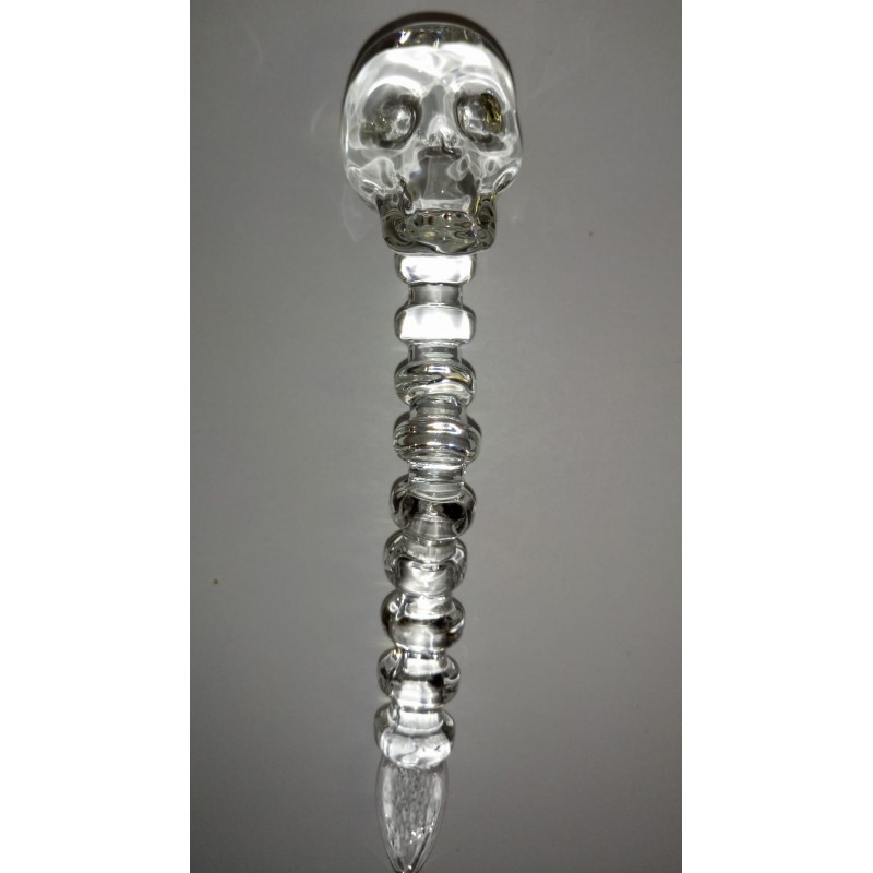 Daber szklany CLOVER SKULL do olejku 12 cm TR