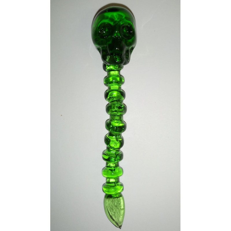 Daber szklany CLOVER SKULL do olejku 12 cm G