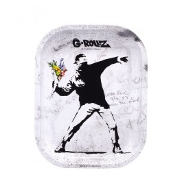 Tacka metalowa Banksy Flower Thrower Alt 14 x 18cm