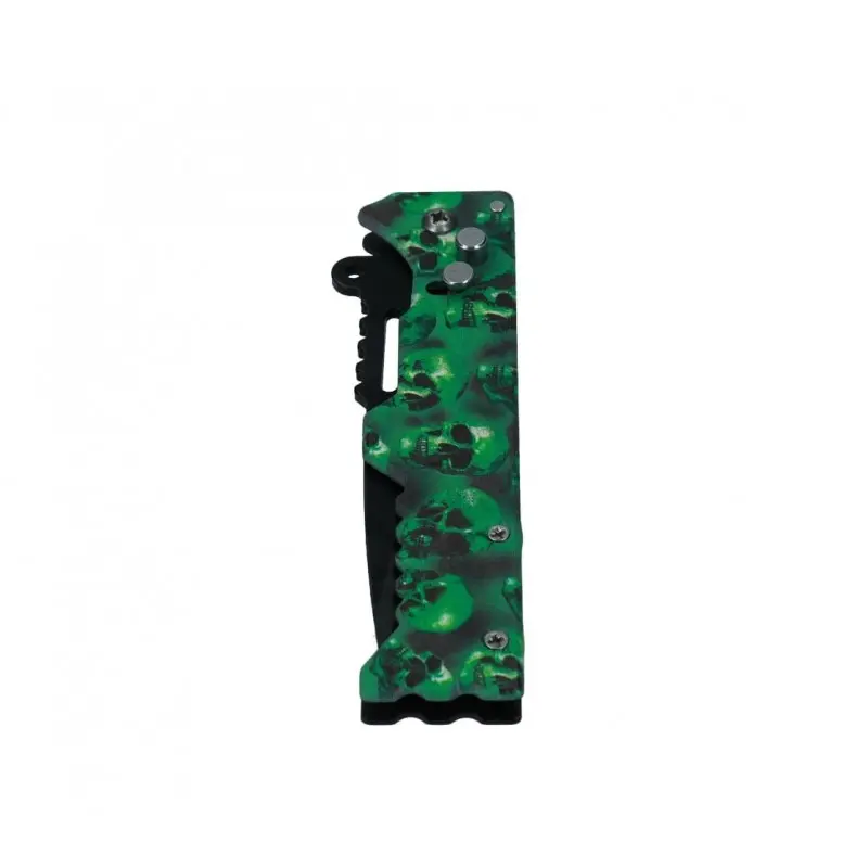 Nóż składany Green Skull 22 cm z ostrzem 10 cm Nóż składany Green Skull 22 cm z ostrzem 10 cm