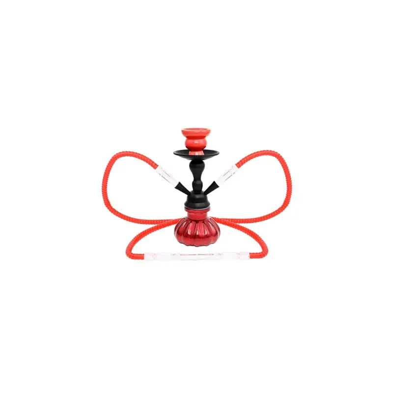 Fajka wodna Shisha 2-wężowa PLATE czerwona 25 cm Fajka wodna Shisha 2-wężowa PLATE czerwona 25 cm