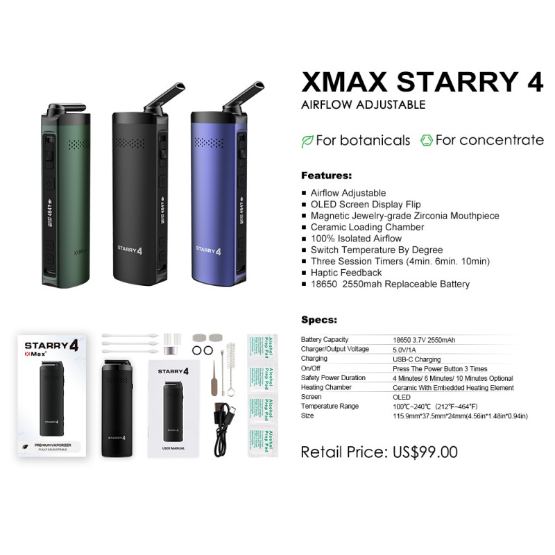 X-Max Starry 4.0 - Waporyzator przenośny do suszu