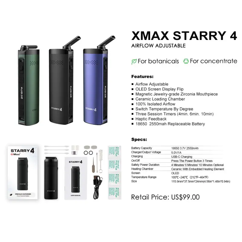 X-Max Starry 4.0 - Waporyzator przenośny do suszu