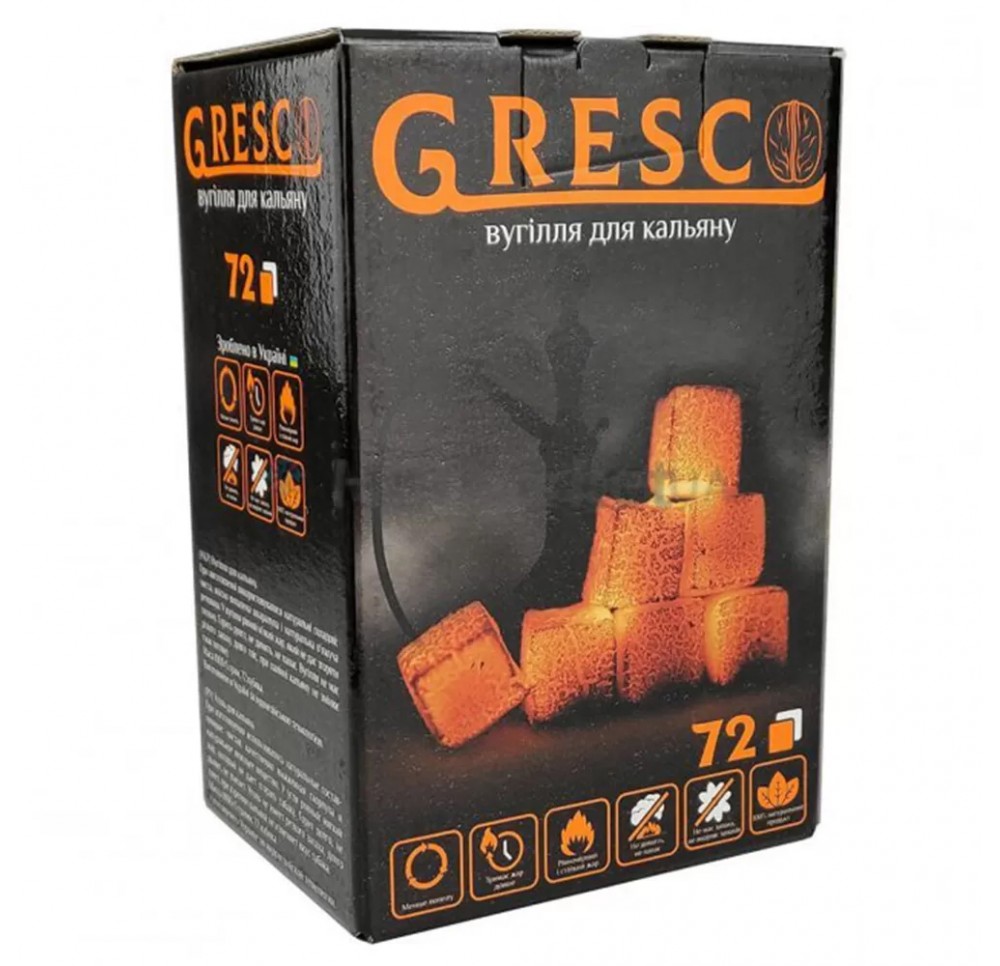 Węgiel Kokosowy do Shishy Gresco 1kg 72 szt.