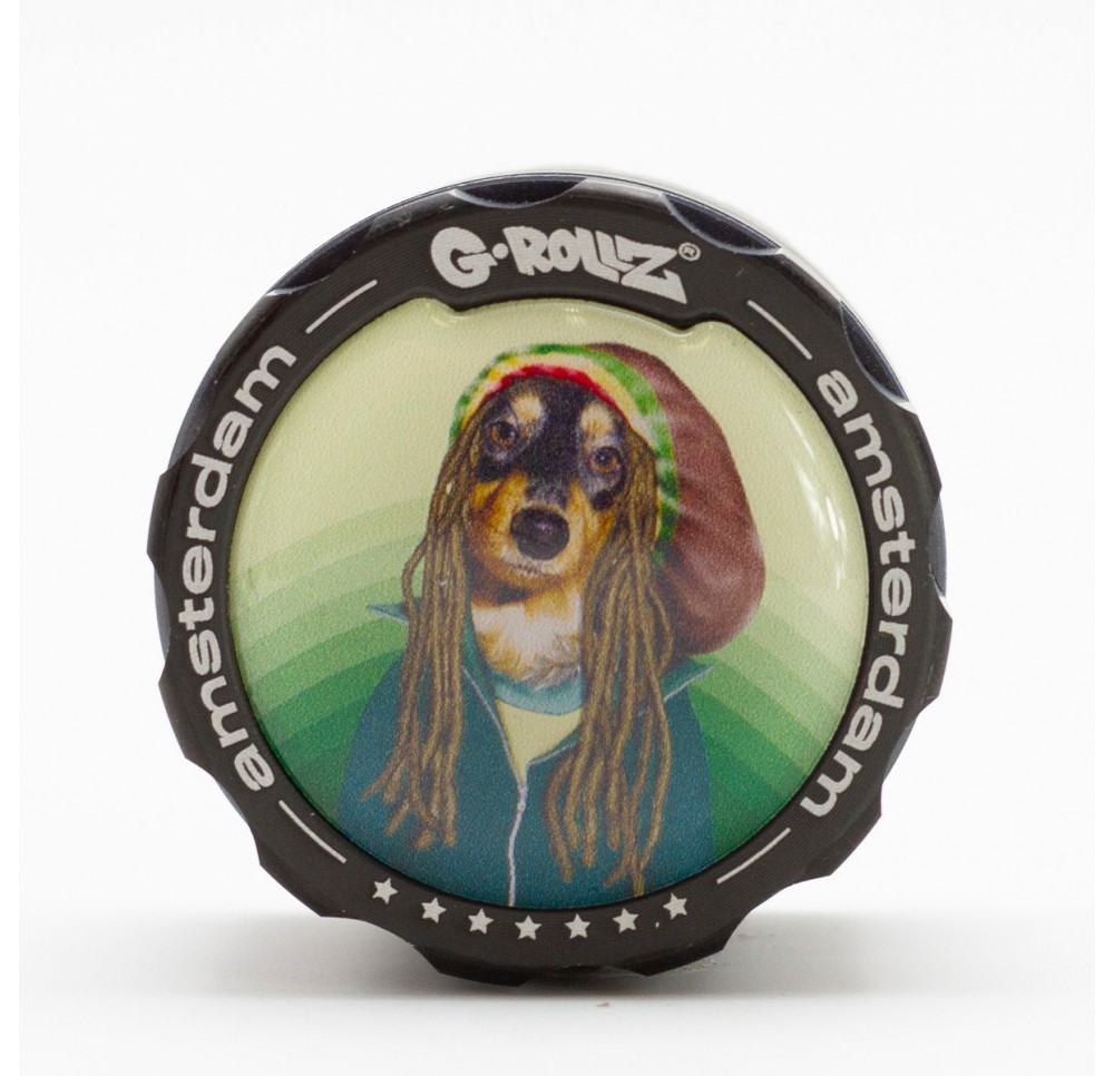 Młynek Metalowy G-Rollz Pets Rock Reggae 4-części 53mm - Grinder do suszu