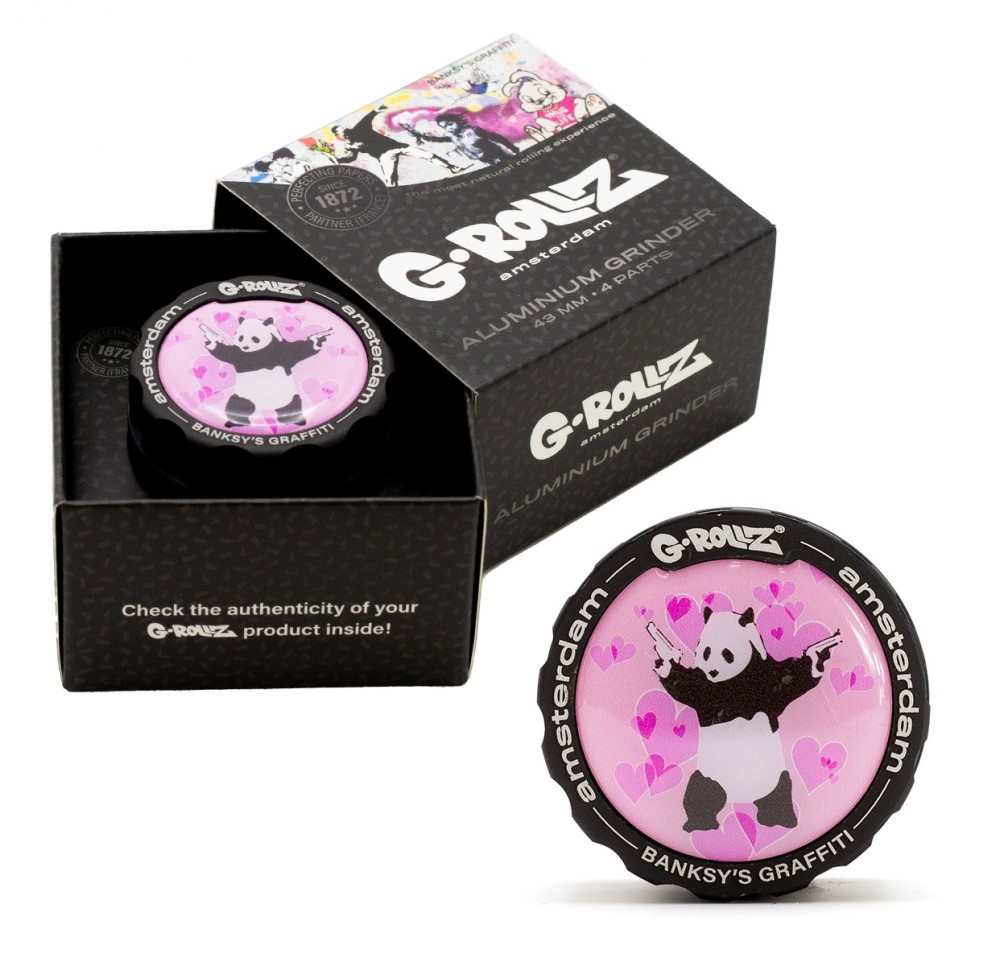 Młynek Metalowy G-Rollz Banksy Panda 4-części 43 mm - Grinder do suszu