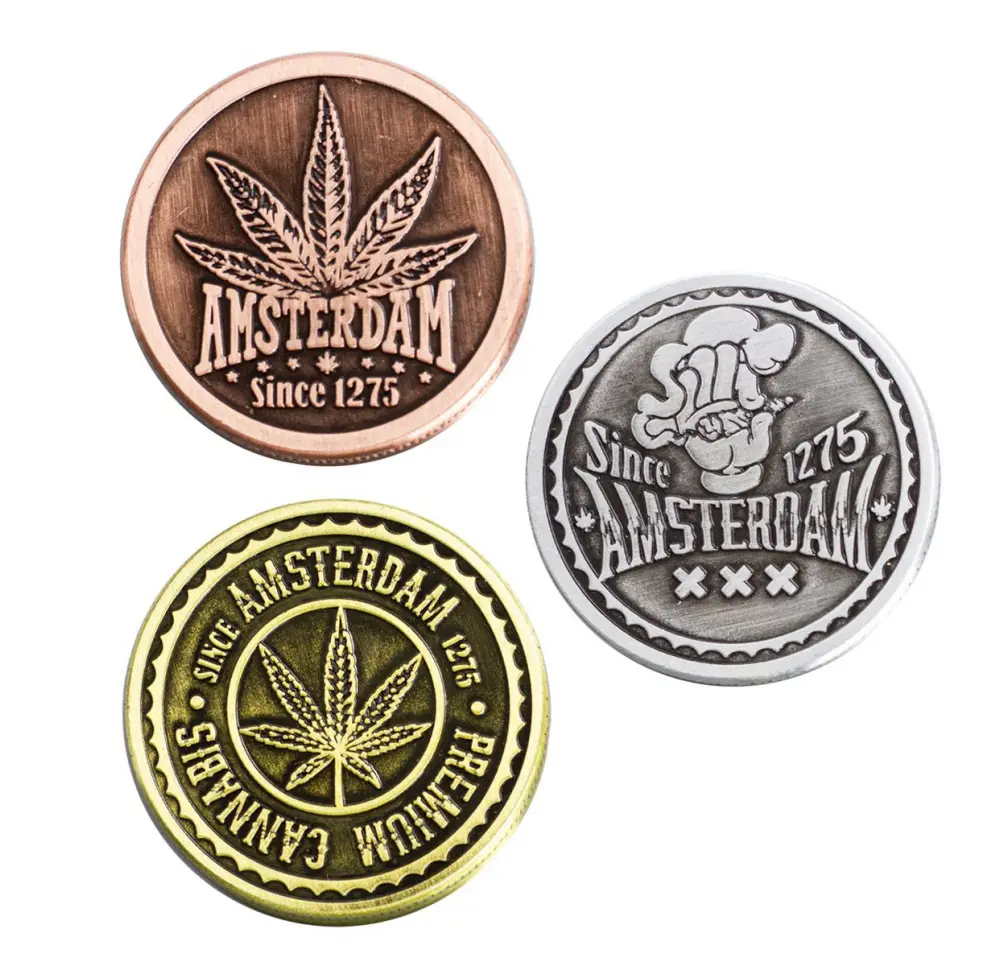 Młynek Metalowy Amsterdam Leaf 3-część 40mm MIX