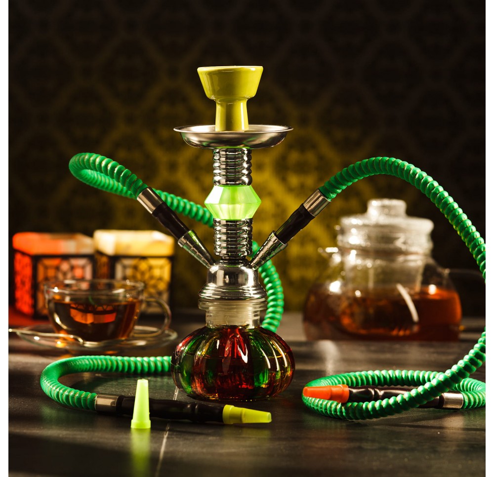 Fajka wodna / Shisha 2-wężowa Jamajka - JAMAJCA 28cm ZESTAW