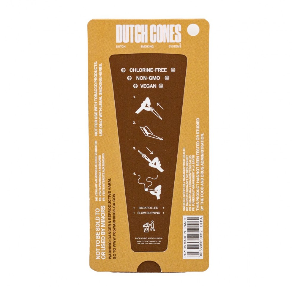 Bibułki Skręcone Dutch Cones King Size Unbleached 3 szt.