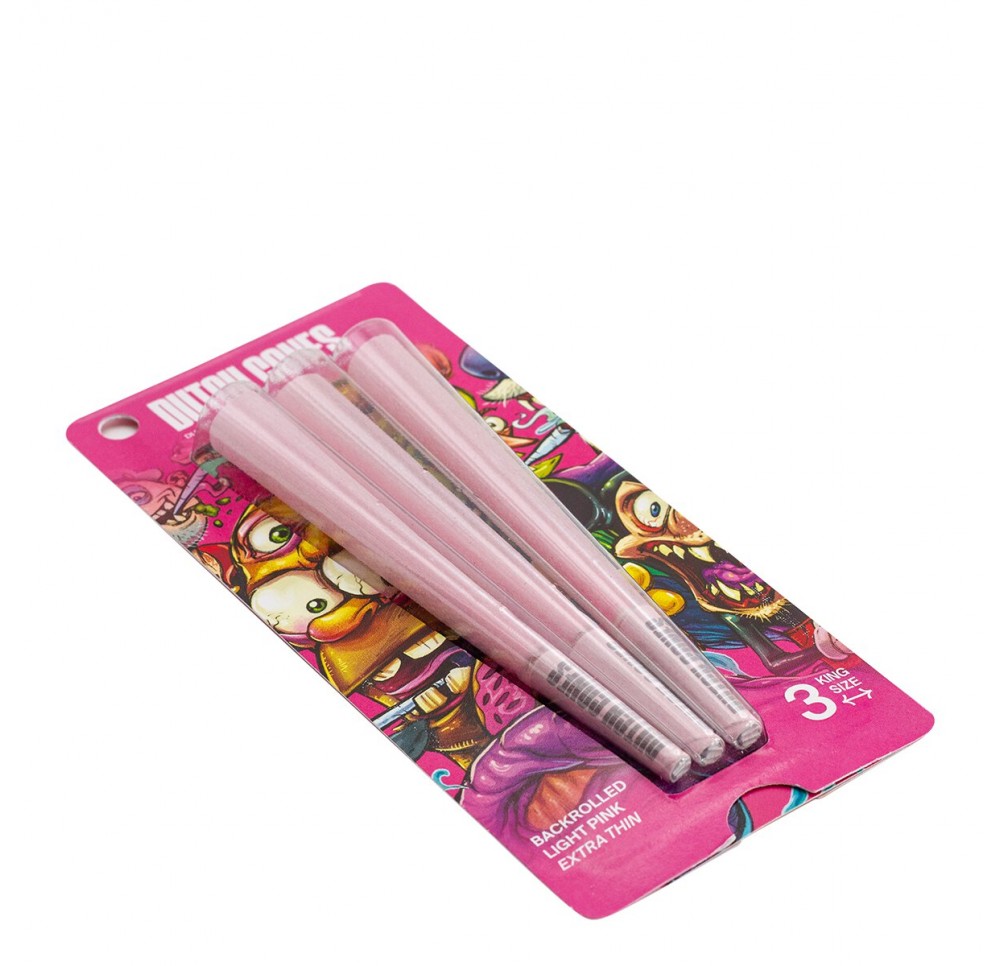 Bibułki Skręcone Dutch Cones King Size Pink 3 szt.