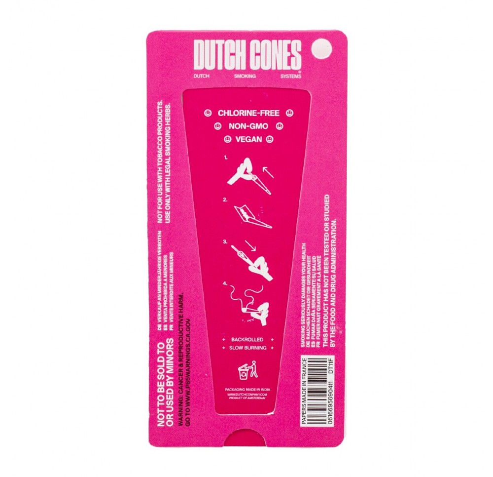 Bibułki Skręcone Dutch Cones King Size Pink 3 szt.