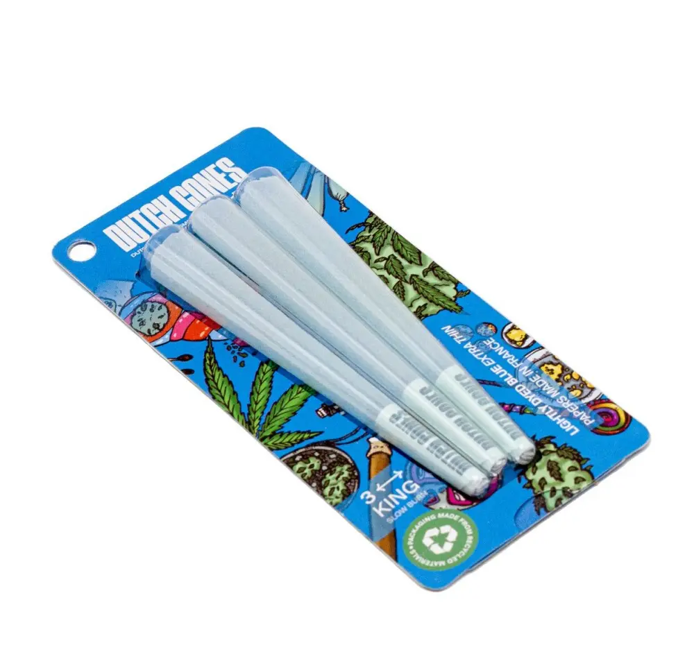 Bibułki skręcone Dutch Cones King Size Blue 3 sztuki