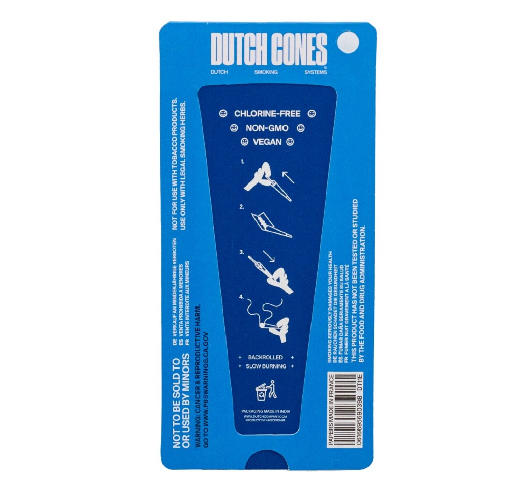 Bibułki skręcone Dutch Cones King Size Blue 3 sztuki