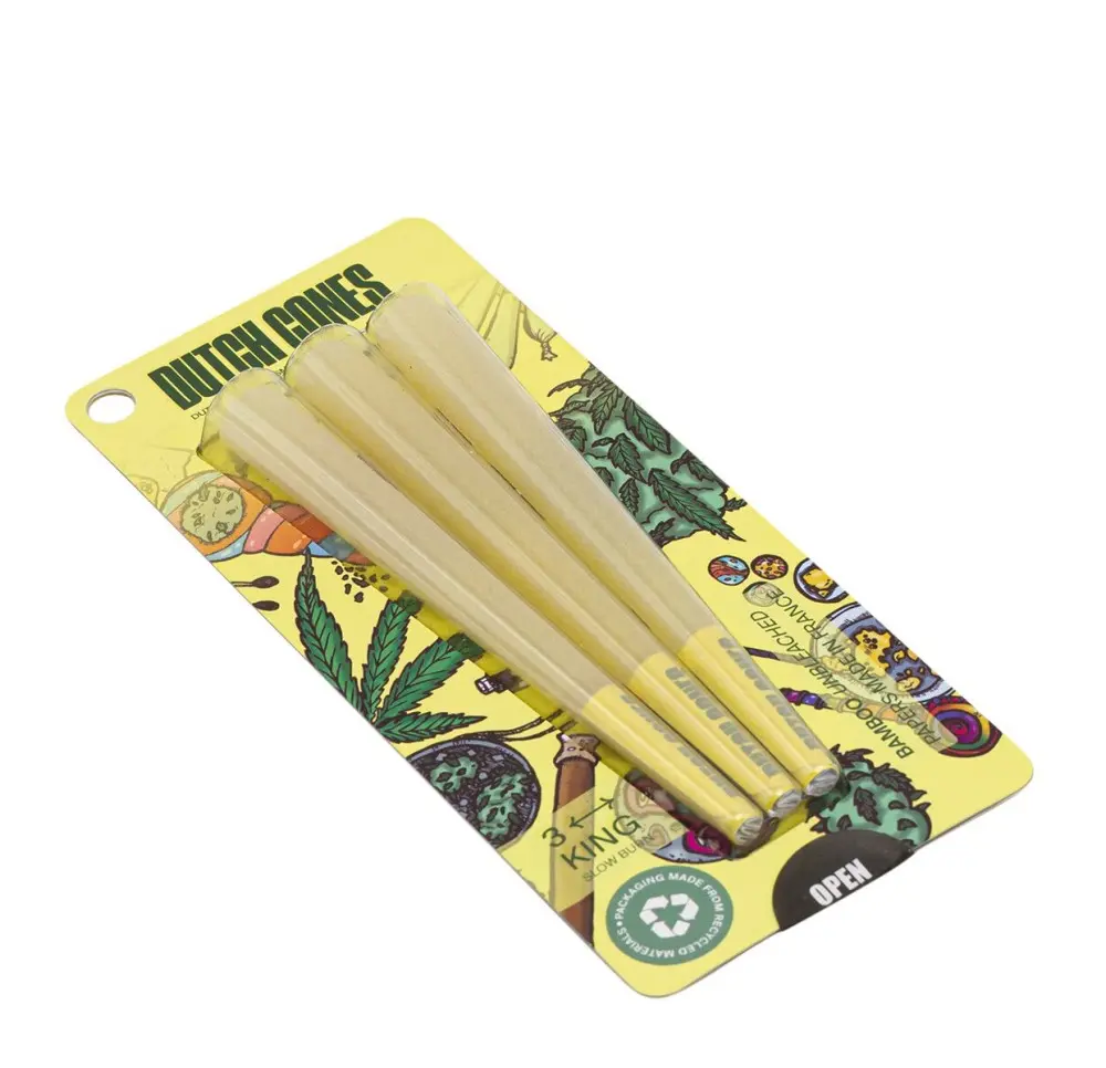 Bibułki skręcone Dutch Cones King Size Bamboo 3 sztuki