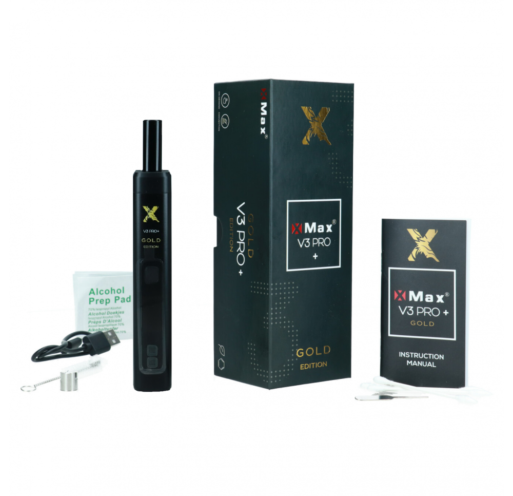 X-Max V3 Pro+ Gold Edition - Waporyzator przenośny do suszu ze szklanym ustnikiem