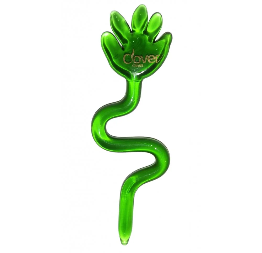 Dabber Szklany "Zielona Łapka" CLOVER HAND do Olejku 10 cm Dabber Szklany "Zielona Łapka" CLOVER HAND do Olejku 10 cm