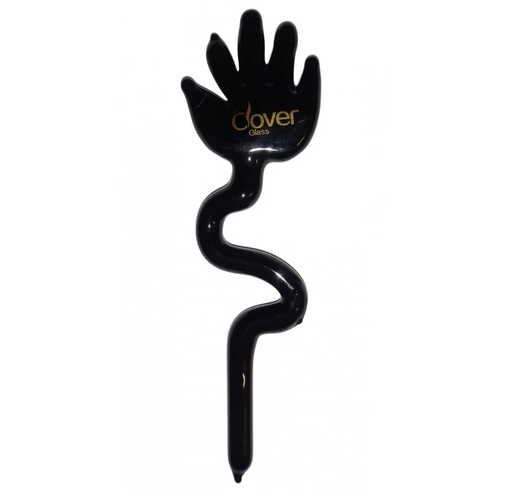 Dabber Szklany "Czarna Łapka" CLOVER HAND do Olejku 10 cm Dabber Szklany "Czarna Łapka" CLOVER HAND do Olejku 10 cm