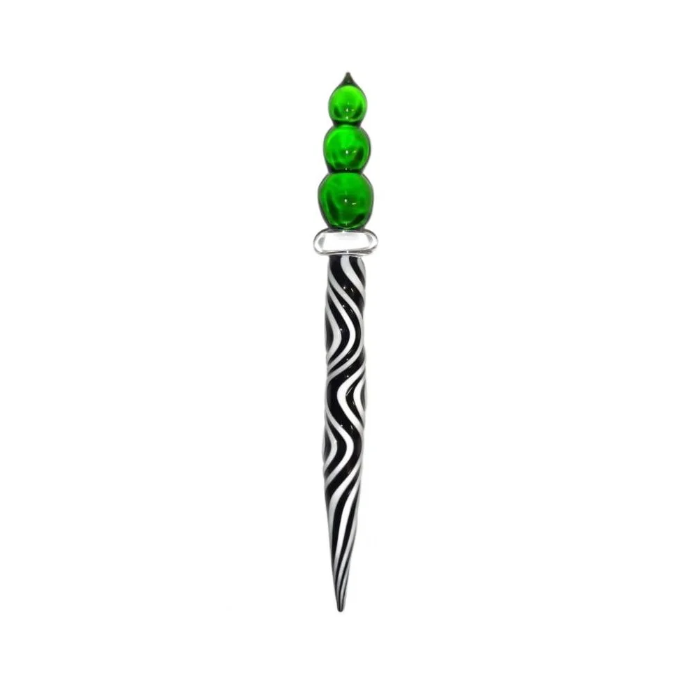 Dabber Szklany "Zebra" CLOVER ZEBRA do Olejku 14 cm Dabber Szklany "Zebra" CLOVER ZEBRA do Olejku 14 cm
