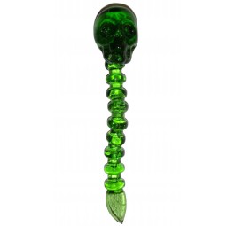 Dabber Szklany "Zielona Czaszka" CLOVER SKULL do Olejku 12 cm