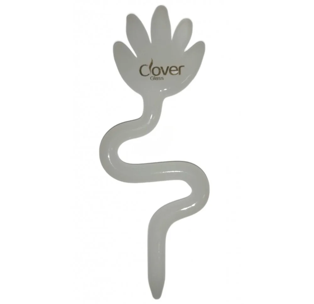 Dabber Szklany "Biała Łapka" CLOVER HAND do Olejku 10 cm Dabber Szklany "Biała Łapka" CLOVER HAND do Olejku 10 cm