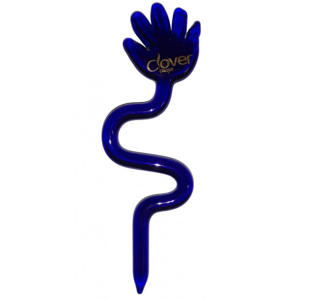 Dabber Szklany "Niebieska Łapka" CLOVER HAND do Olejku 10 cm Dabber Szklany "Niebieska Łapka" CLOVER HAND do Olejku 10 cm