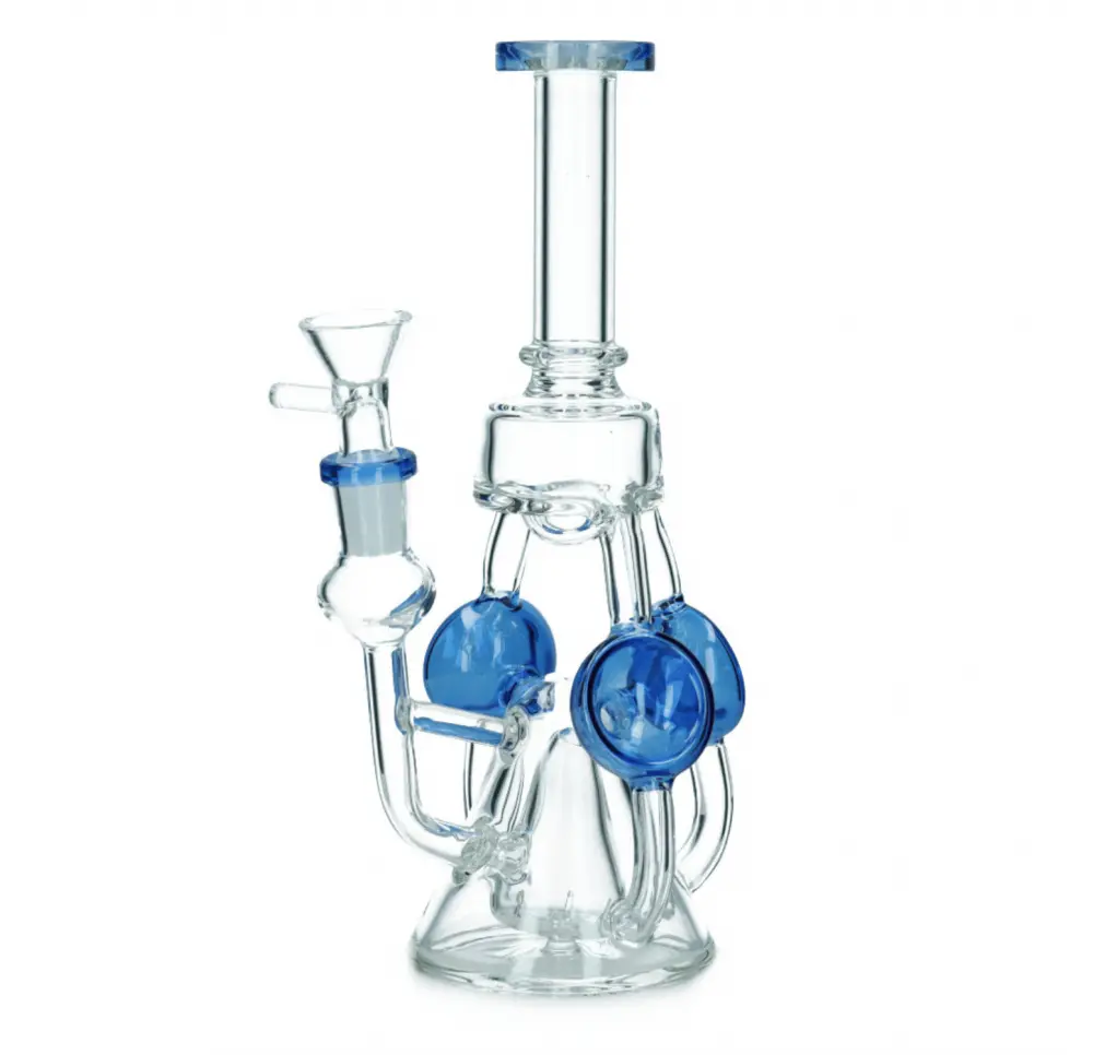 Bongo Szklane Triple Blue 21 cm / 5 mm