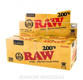 Bibułki RAW 200's King Size Slim - BOX - x 40
