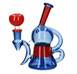 Bongo Szklane Elite Glass Crazy Red-Blue 15 cm / 5 mm