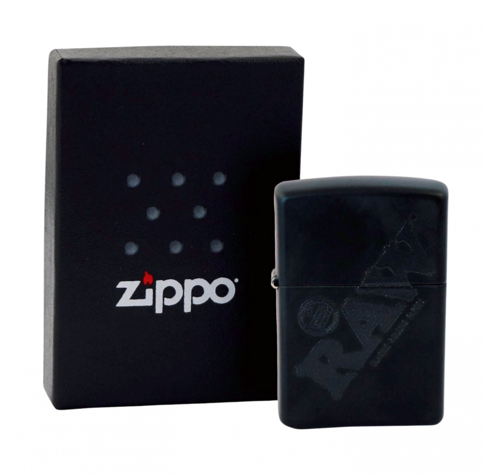 Zapalniczka Benzynowa Zippo RAW Black czarne logo