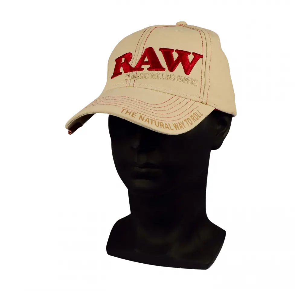Czapka z Daszkiem RAW Beżowa + Drewniany Ubijak