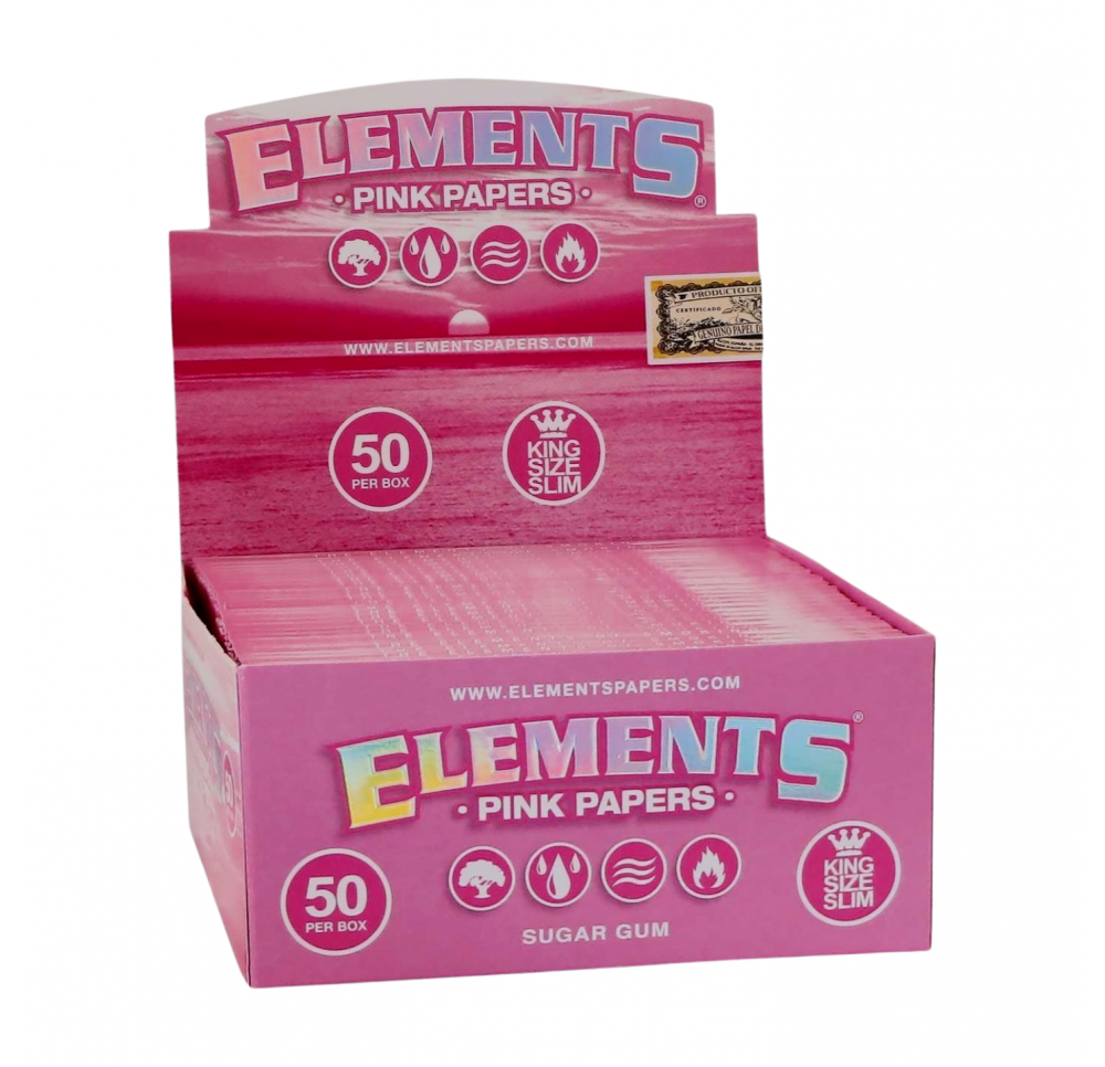 Bibułki Elements PINK King Size Slim