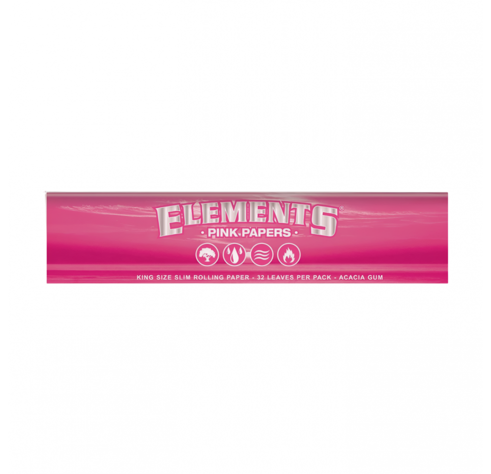 Bibułki Elements PINK King Size Slim