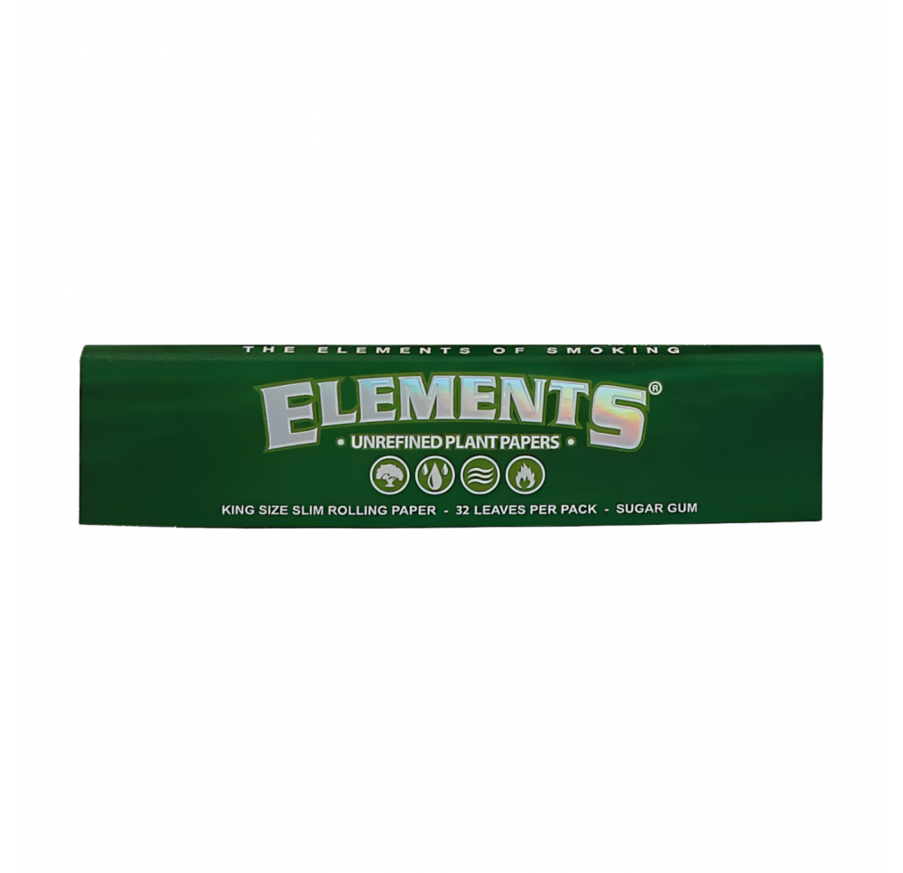 Bibułki Elements GREEN King Size Slim