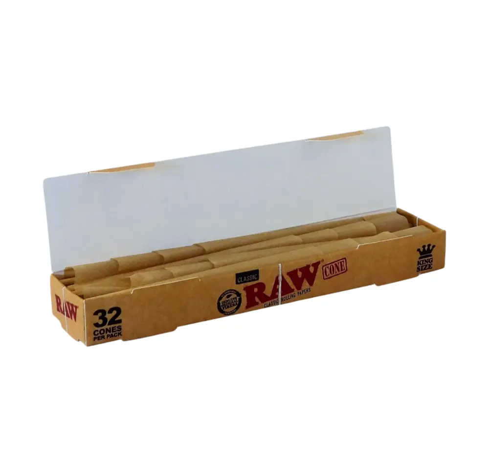 Stożki skręcone bibułki RAW King Size z filtrami 32szt