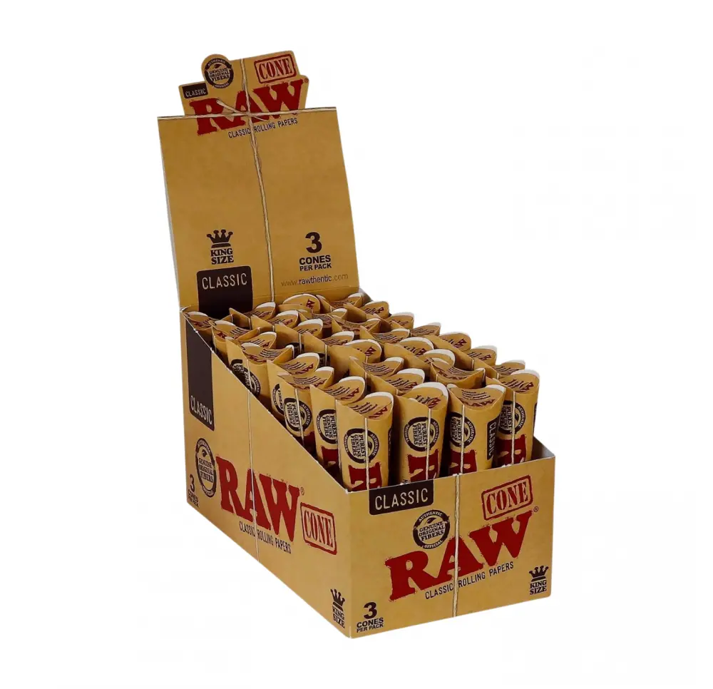 Stożki bibułki skręcone RAW Cone King Size - 3 szt.