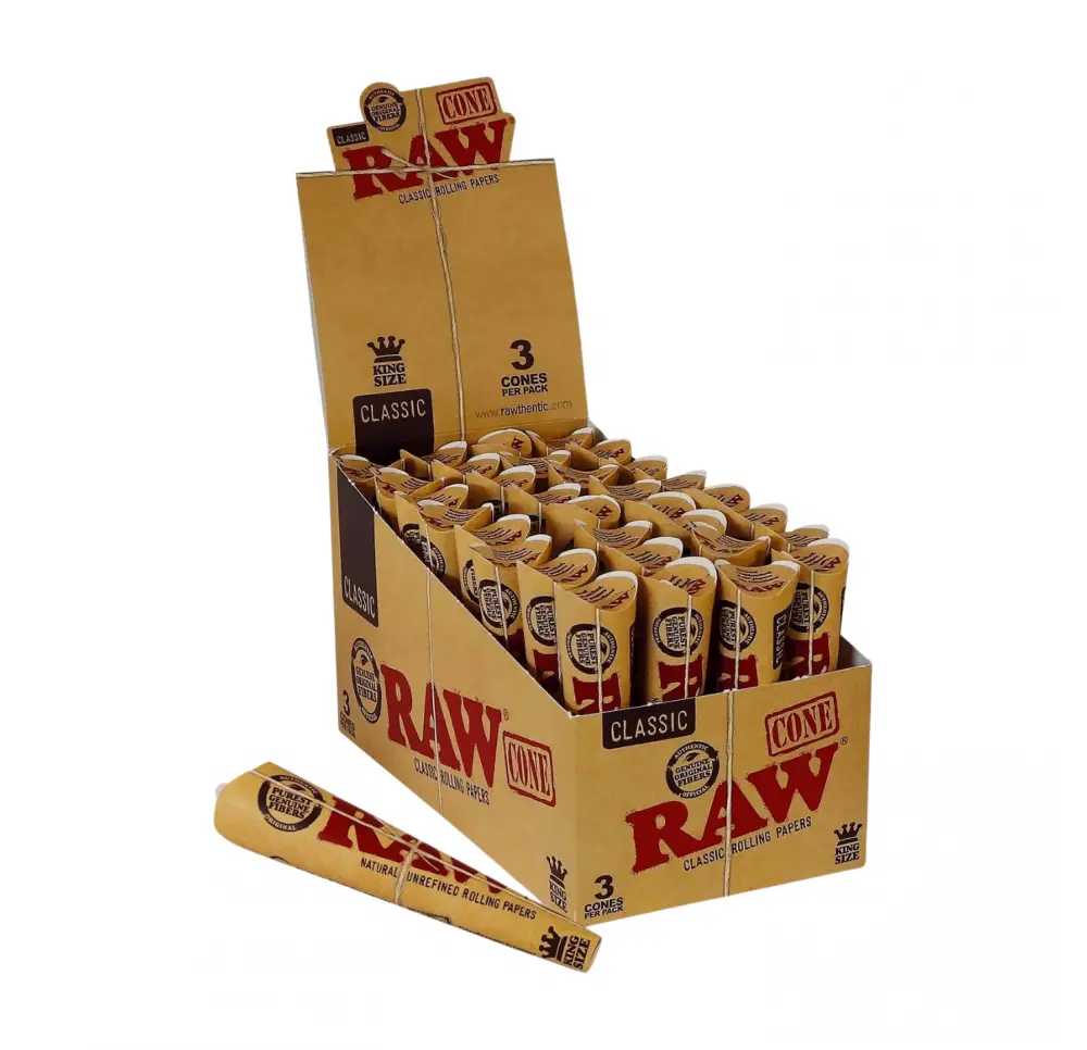 Stożki bibułki skręcone RAW Cone King Size - 3 szt.