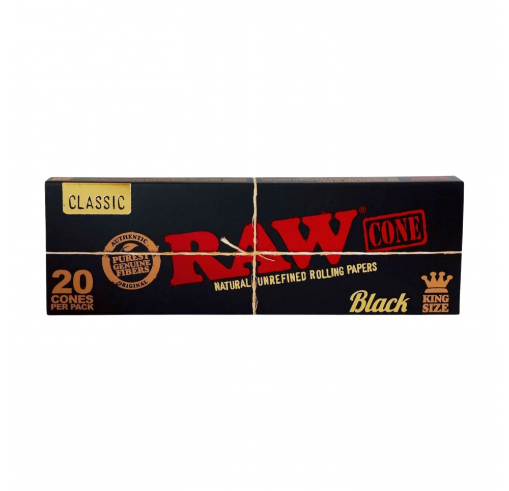 Skręcone bibułki RAW Black KS z filtrami 20szt