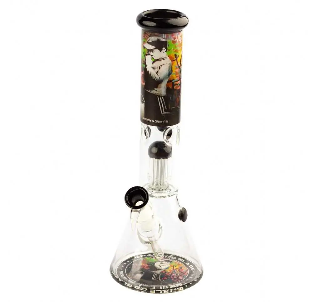 Bongo Szklane G-Rollz 'Church of Graffiti" - Black Beaker 34 cm