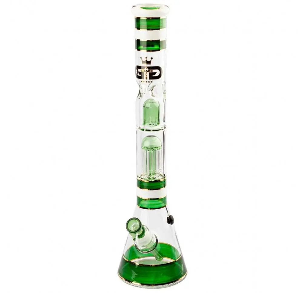 Bongo Szklane Grace Glass Golden Line Filtracja Zielone 46 cm 18,8 mm
