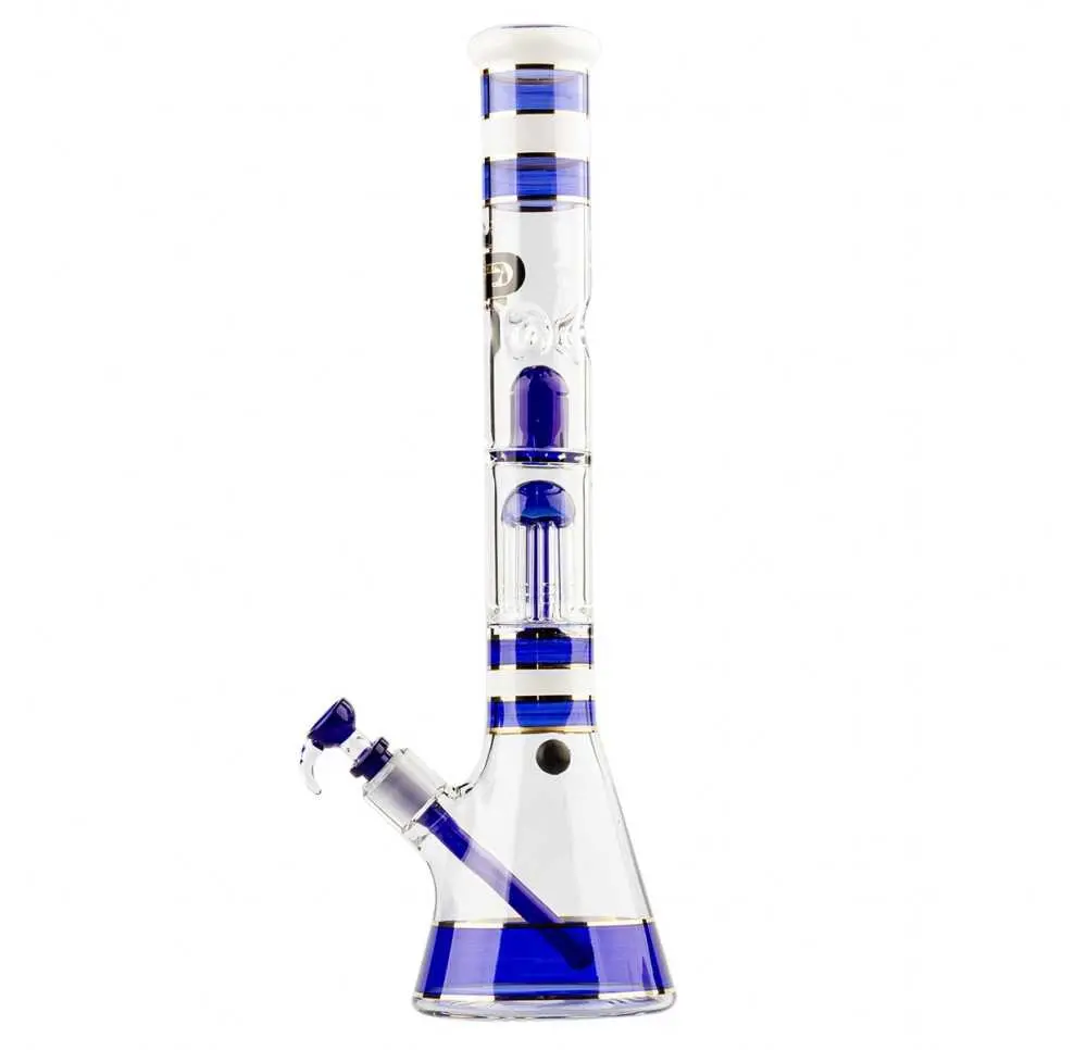 Bongo Szklane Grace Glass Golden Line Niebieskie 46 cm 18,8 mm