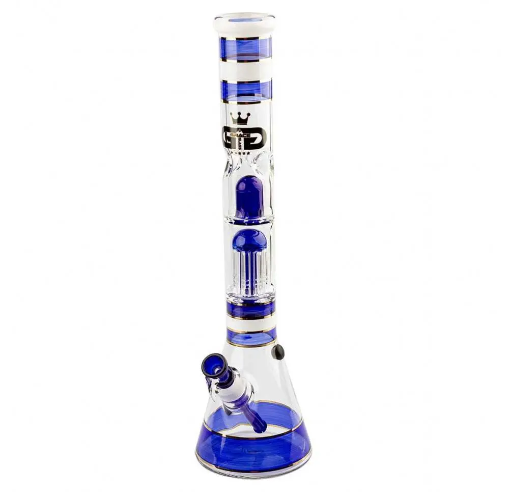 Szklane Bongo Grace Glass Golden Line Niebieskie 46 cm 18,8 mm