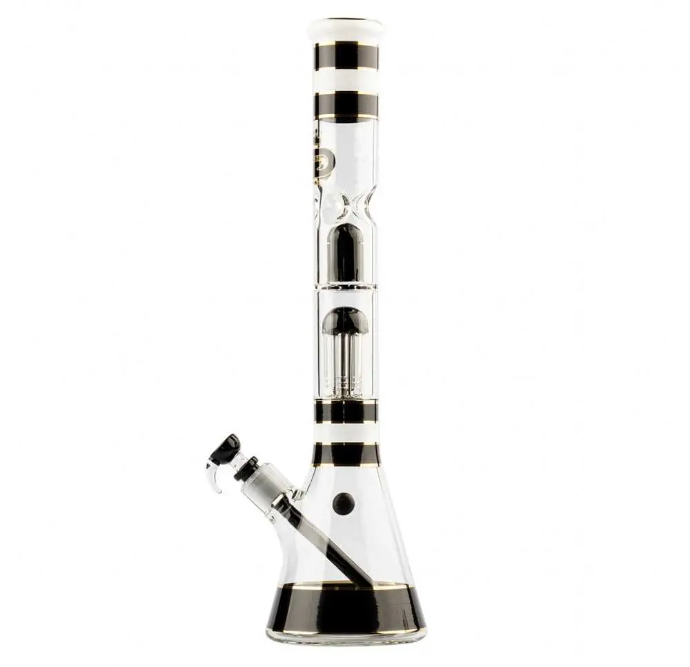 Bongo Szklane Grace Glass Golden Line Filtracja Czarne 46 cm