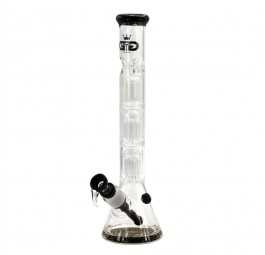 Bongo Grace Glass Double Six Arm + Percolator Beaker Black 34cm 18,8/14,5mm