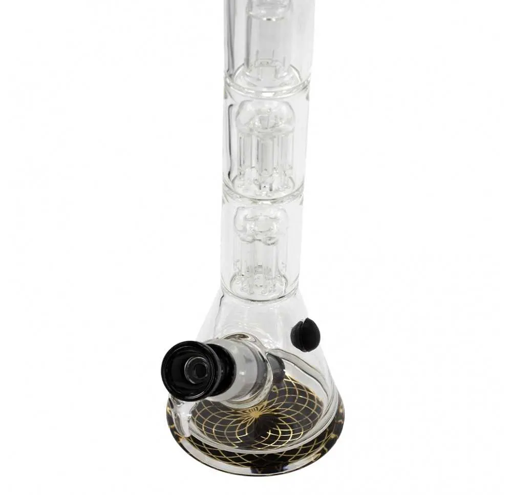 Bongo Grace Glass Double Six Arm + Percolator Beaker Black 34cm 18,8/14,5mm